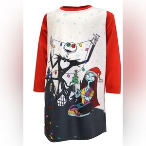 Nightmare Before Christmas Jack & Sally Christmas oversized sleep shirt NWOT LG